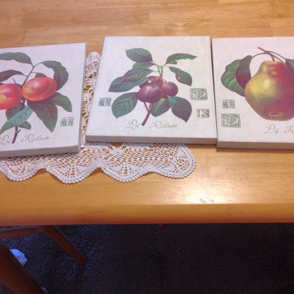 Home Interiors fruit canvas print set